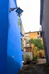 Photo maisons colorées du village de Trentemoult, Nantes, France