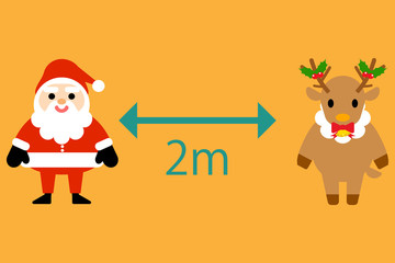 ソーシャルディスタンス　サンタ　トナカイ