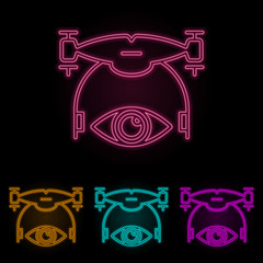 see the drone color neon set. Simple thin line, outline vector of drones icons for ui and ux, website or mobile application