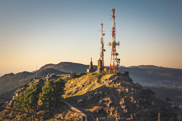 Obraz premium Castro de Santa Trega peak at the border between Spain and Portugal.
