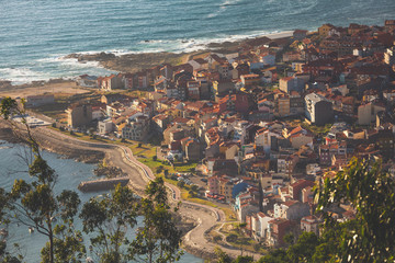 Fototapeta premium View of a Guarda from Castro de Santa Trega mountain at Galicia, Spain.