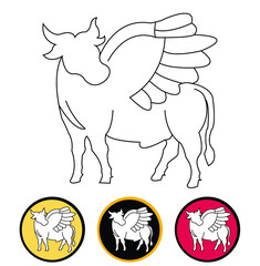 Imaginary bull with wings