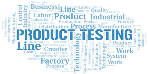 Fototapeta premium Product Testing word cloud create with text only.