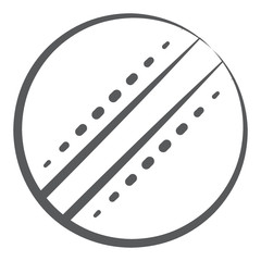 
 line vector design of cricket ball icon.
