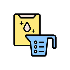 Washing powder measuring icon. Simple color with outline vector elements of laundry icons for ui and ux, website or mobile application