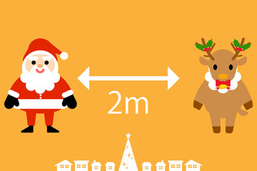 ソーシャルディスタンス　サンタ　トナカイ