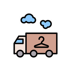 Delivery truck icon. Simple color with outline vector elements of laundry icons for ui and ux, website or mobile application