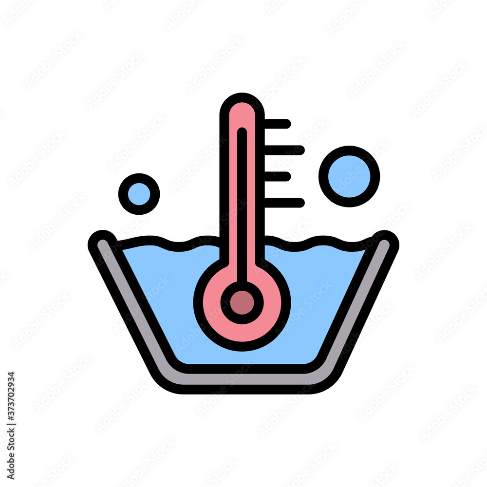 Poster temperature washing icon. simple color with outline vector elements of laundry icons for ui and ux, 