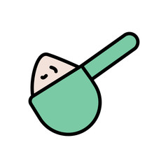 Powder measuring spoon icon. Simple color with outline vector elements of laundry icons for ui and ux, website or mobile application