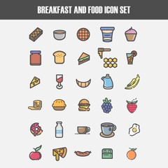 simple set of breakfast icon set vector