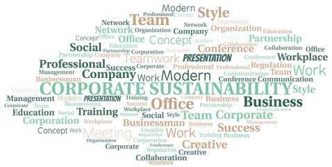 Corporate Sustainability vector word cloud, made with text only.