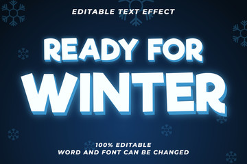 Obraz premium Ready for winter Editable text style effect Premium Vector