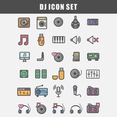 simple set of dj icon set