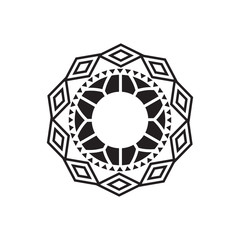 Mandala for Henna, Mehndi, Tatoo, Decoration and ornament in black circular pattern