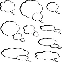 set of speech bubbles