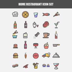 simple set restaurant icon set
