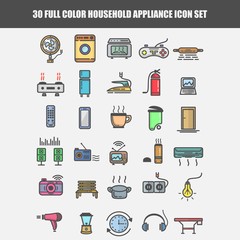simple set of household appliance icon set
