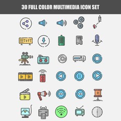 simple set of multimedia icon set