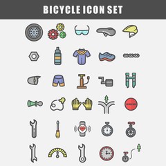 simple set bicycle icon set vector