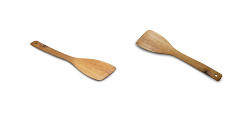 spatula wood on a white background,with clipping path