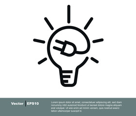 Light bulb flat icon. energy concept logo vector icon.
