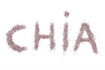 chia seeds isolated on white. Superfood, nutritional supplements, weight loss
