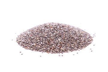 chia seeds isolated on white. Superfood, nutritional supplements, weight loss
