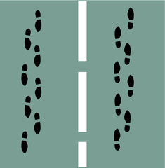 Footsteps silhouette