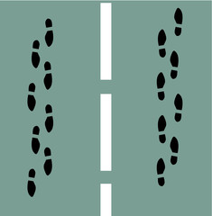 Footsteps silhouette