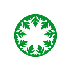 Papaya leaf logo design template