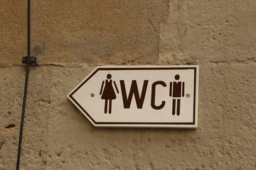 Toilet icons set. Men and women WC signs for restroom.