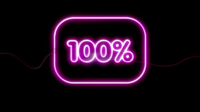 Neon sign on a black background. 100%