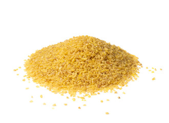 Bulgur, Bulgour or Bulghur Heap Isolated on White Background