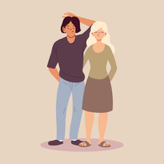 man and woman embracing each other affectionately