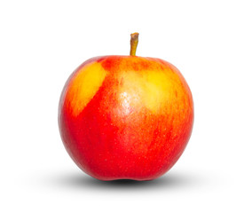 single red apple isolated on white backgound with clipping path. one fruit.