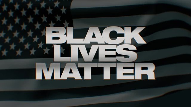 Black Lives Matter on USA flag