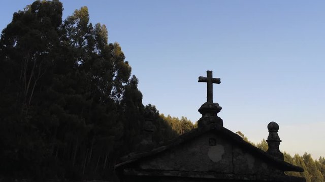 Horreo in Galicia. Old granary in rural village. Spain