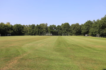 Sunny local football field between the woods. © Johan