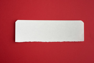 white stripe with curved edge on red background, abstract backdrop