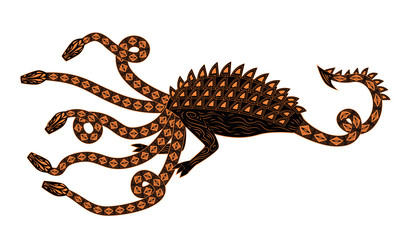 mythology hydra monster with many heads