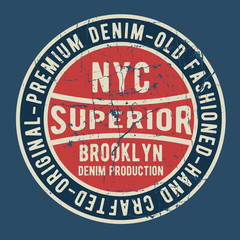 Vintage denim typography, for t-shirt prints and other uses.