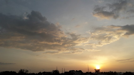 sunrise with colourful sky background 