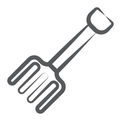 
A digging tool icon, line design of garden rake 
