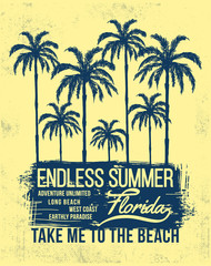Fototapeta premium Summer theme vector graphics for t-shirt prints posters and other uses.