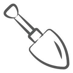 
A hard blade spading tool, line style of shovel icon
