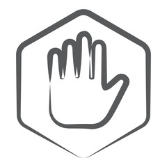 

An icon design of stop sign in brush stroke design 
