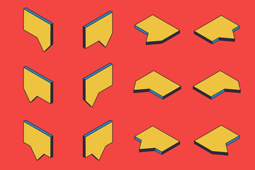 Speech bubble 3d isometric abstract.