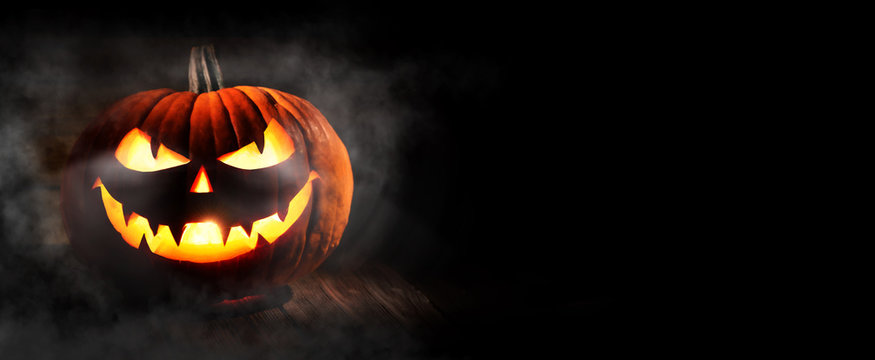 Halloween pumpkin head jack-o-lantern