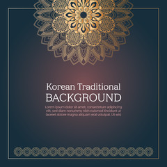 Korean traditional background of ornaments & flower pattern with copy space. Banner frame design. Vector image.
