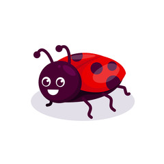 Obraz premium Cute ladybug insect mascot design illustration